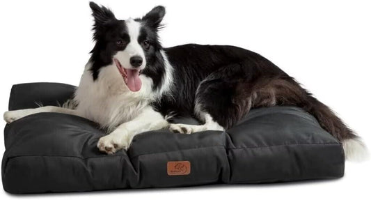 Waterproof Dog Bed - Washable Mattress with Oxford Fabric, Black
