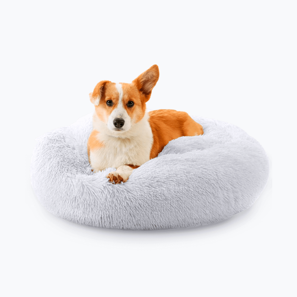 Calming Dog Bed in Light Grey