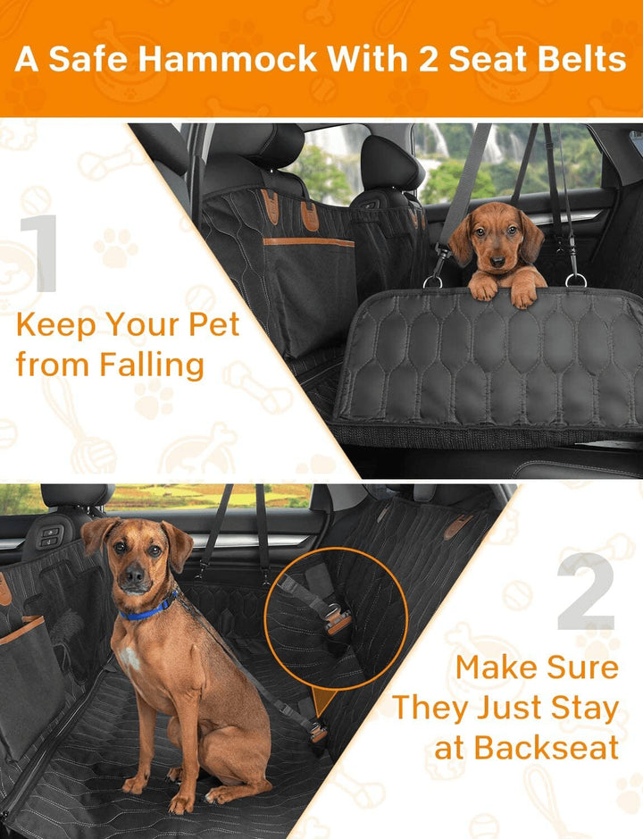 Dog car seat cover ensures pet safety