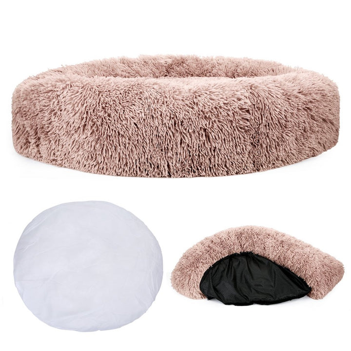 Donut Dog Bed Removable Cover (Taupe Pink)